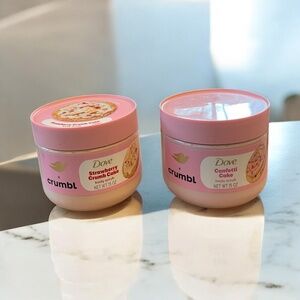 2 Pack Dove Crumbl Edition Body Scrubs Strawberry Crumb Cake + Confetti Cake Set